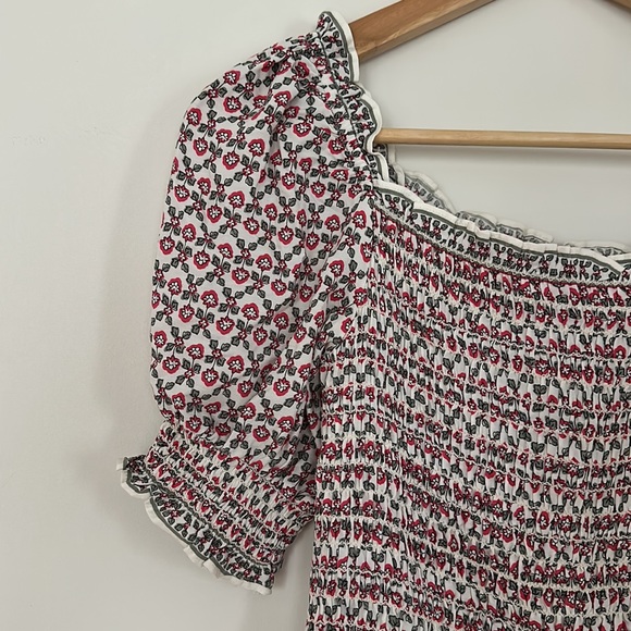 Ruched peplum peasant top - Picture 2 of 4